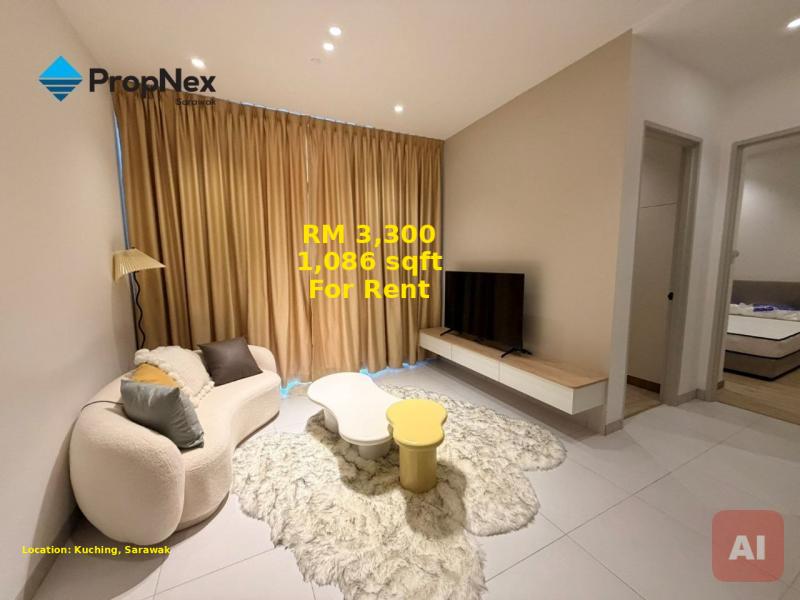 Fully Furnished 3-Bedroom Condo for Rent at Renna Residence, Kuching