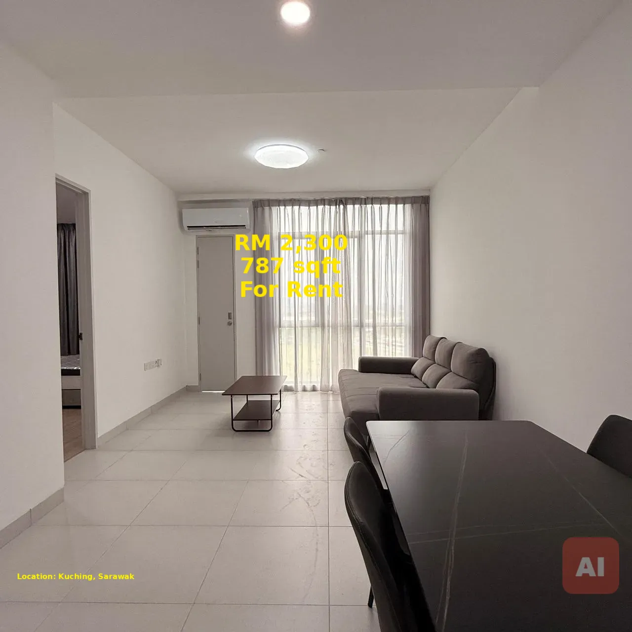 Brand New Fully Furnished 2-Bedroom Condo for Rent at Renna Residence, Kuching