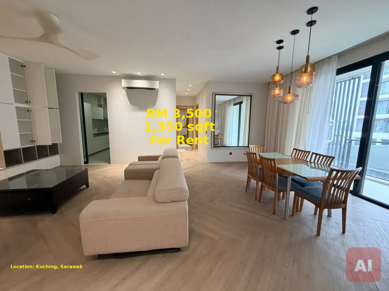 Fully Furnished 2-Bedroom Condo for Rent in North Greenwich, Kuching